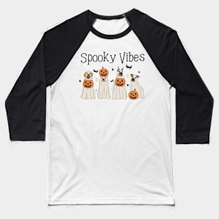 Halloween Ghost Dog Funny Baseball T-Shirt